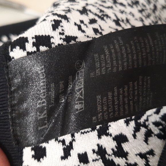 LK Bennett Large Black White Knit Elbow Sleeve Dress - Picture 2 of 5